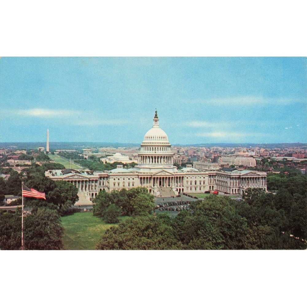 Vintage Plastichrome US Capitol Building Washington DC Postcard P463 Chrome